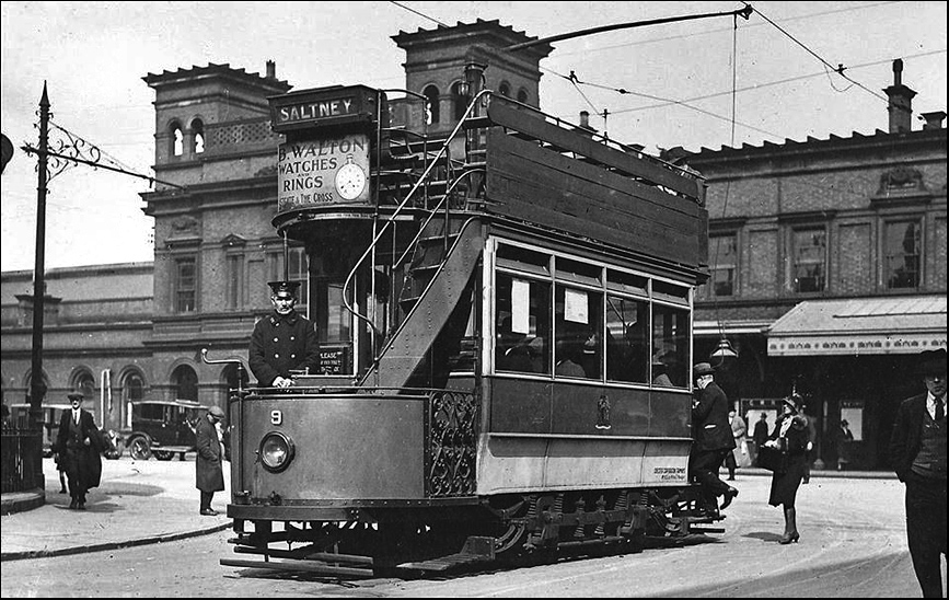tram outside station